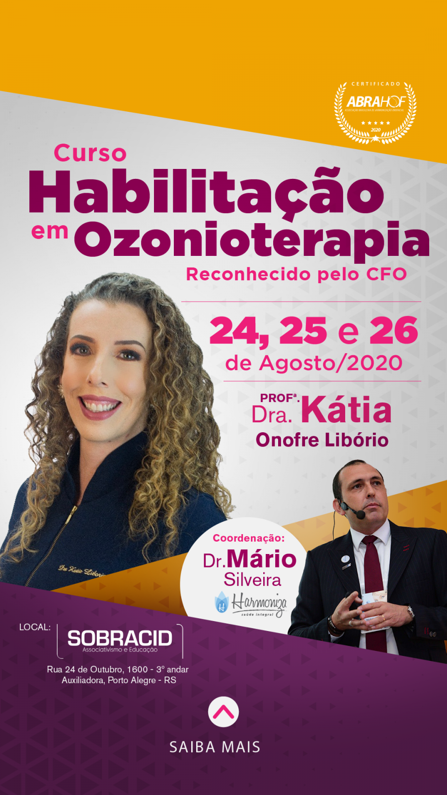 Habilitação em OZONIOTERAPIA - Reconhecido pelo CFO